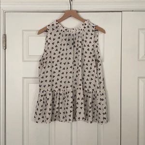 Black and White Heart Pattern Blouse